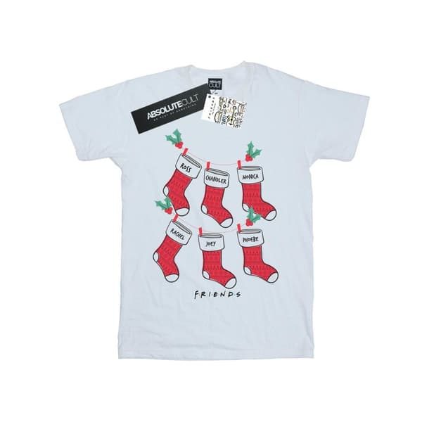 Friends Dam/Julstrumpor Boyfriend-T-shirt i bomull