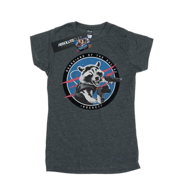 Marvel Womens/Ladies Guardians Of The Galaxy Rocket Emblem Cotton T-Shirt