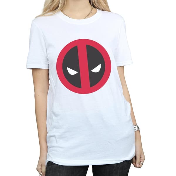 Marvel Dam/Tjej - Deadpool - Boyfriend-t-shirt i bomull med stor ren logotyp