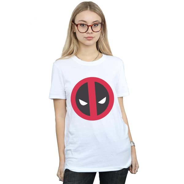 Marvel Dam/Tjej - Deadpool - Boyfriend-t-shirt i bomull med stor ren logotyp