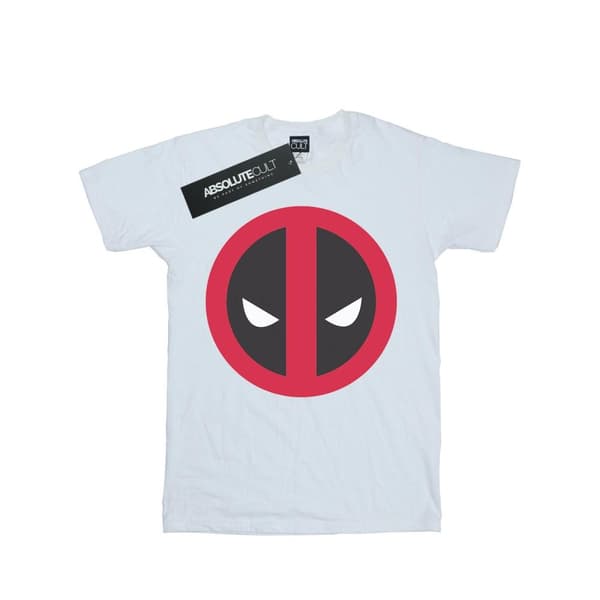 Marvel Dam/Tjej - Deadpool - Boyfriend-t-shirt i bomull med stor ren logotyp White S