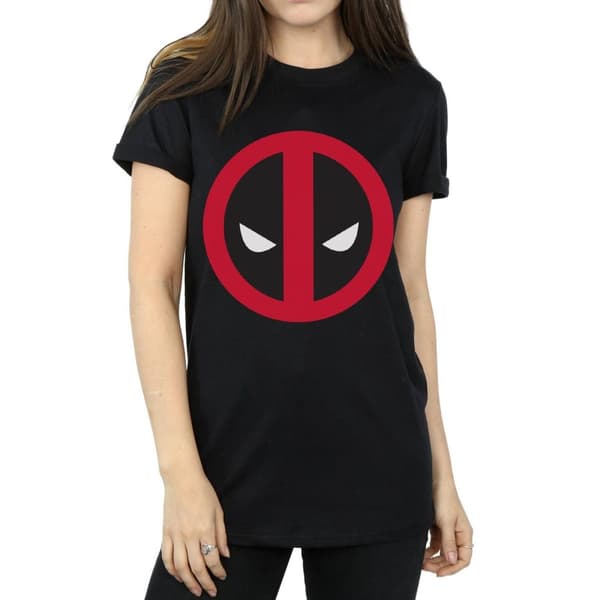 Marvel Dam/Tjej - Deadpool - Boyfriend-t-shirt i bomull med stor ren logotyp