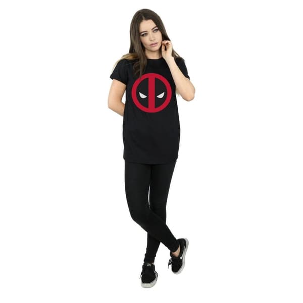 Marvel Dam/Tjej - Deadpool - Boyfriend-t-shirt i bomull med stor ren logotyp