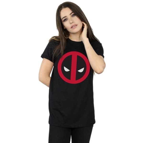 Marvel Dam/Tjej - Deadpool - Boyfriend-t-shirt i bomull med stor ren logotyp