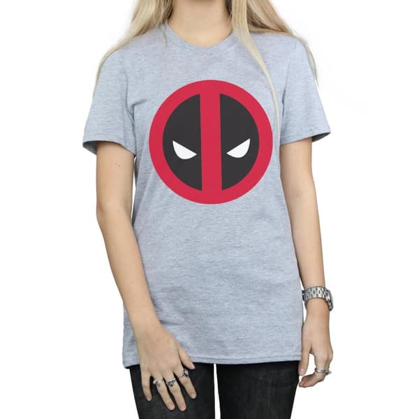 Marvel Dam/Tjej - Deadpool - Boyfriend-t-shirt i bomull med stor ren logotyp