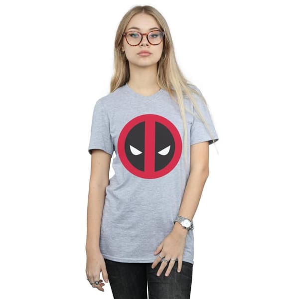 Marvel Dam/Tjej - Deadpool - Boyfriend-t-shirt i bomull med stor ren logotyp