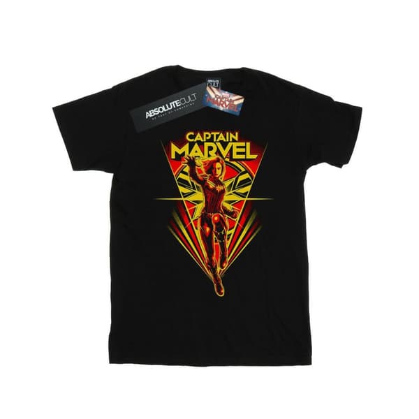 Marvel Mens Captain Marvel Flying V T-Shirt
