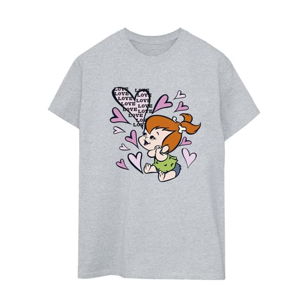 The Flintstones Womens/Ladies Pebbles Love Love Love Cotton Boyfriend T-Shirt