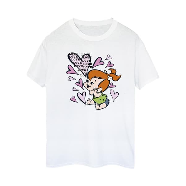 The Flintstones Womens/Ladies Pebbles Love Love Love Cotton Boyfriend T-Shirt