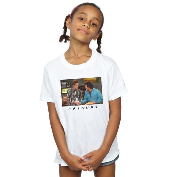 Friends Girls Ross And Chandler Handshake Cotton T-Shirt