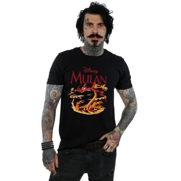 Disney Mens Mulan Mushu Dragon Fire T-Shirt