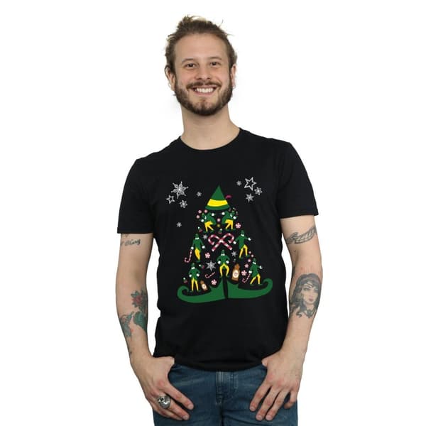 Elf T-shirt med julgran för herrar