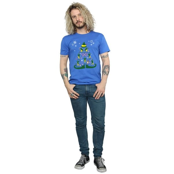 Elf T-shirt med julgran för herrar