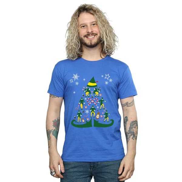 Elf T-shirt med julgran för herrar