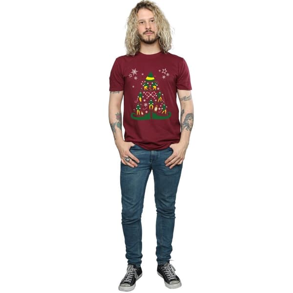 Elf T-shirt med julgran för herrar