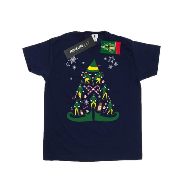 Elf T-shirt med julgran för herrar
