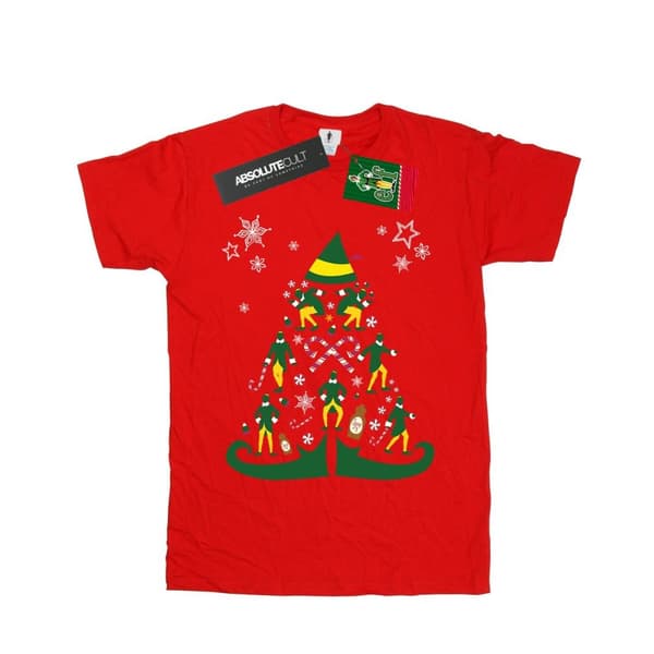 Elf T-shirt med julgran för herrar