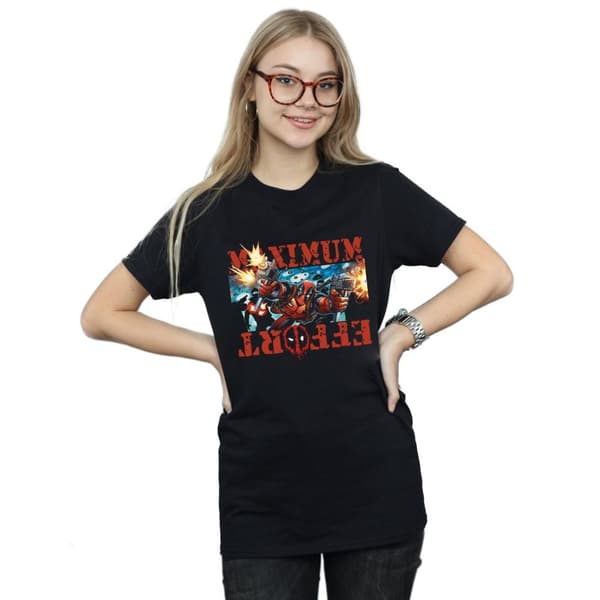 Marvel Womens/Ladies Deadpool Maximum Effort Cotton Boyfriend T-Shirt