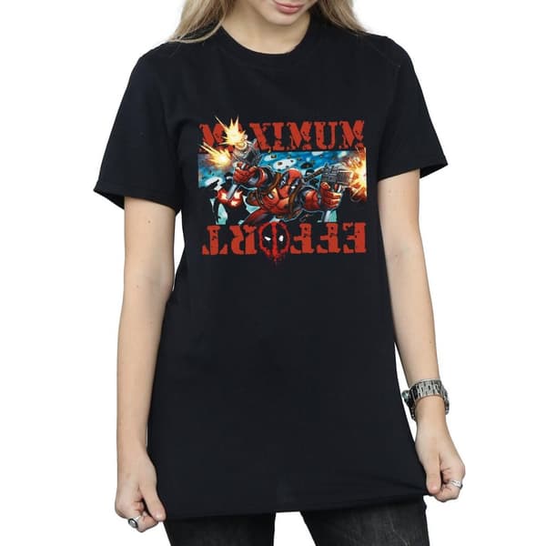 Marvel Womens/Ladies Deadpool Maximum Effort Cotton Boyfriend T-Shirt