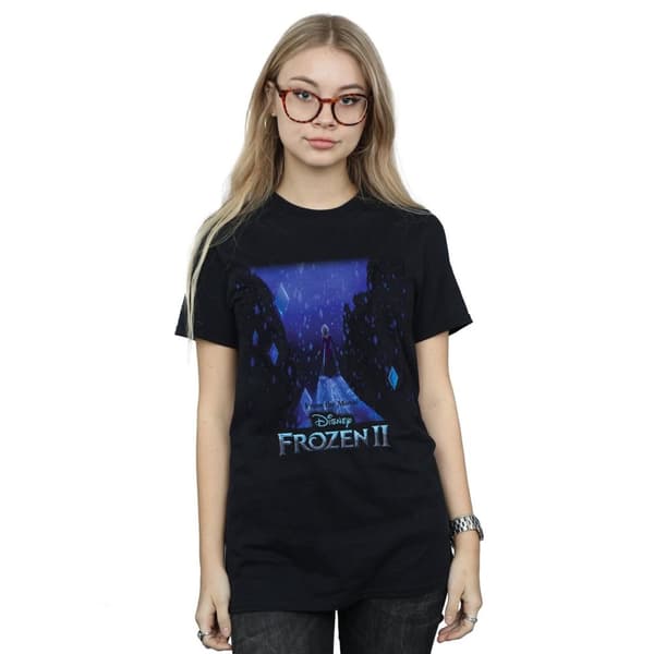 Disney Dam/Tjej Frozen 2 Elsa Diamantelement Bomull Boyfriend T-shirt