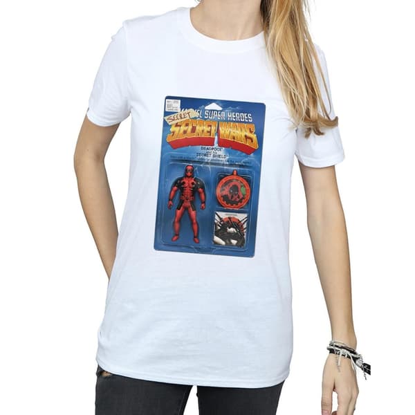 Marvel Womens/Ladies Deadpool Secret Wars Action Figure Cotton Boyfriend T-Shirt