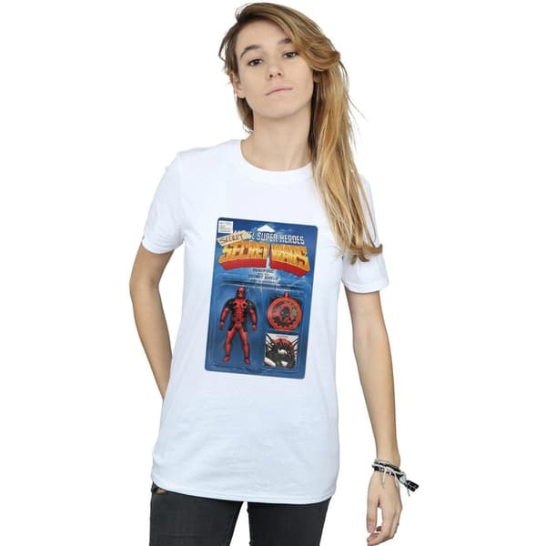 Marvel Womens/Ladies Deadpool Secret Wars Action Figure Cotton Boyfriend T-Shirt