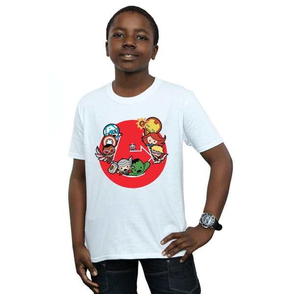 Marvel Boys Kawaii Avengers Ready Steady War T-Shirt