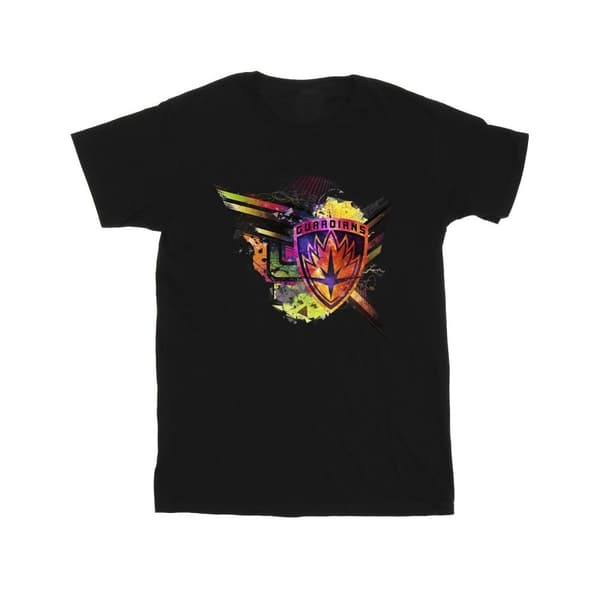 Marvel Girls Guardians Of The Galaxy Abstract Shield Chest Cotton T-Shirt