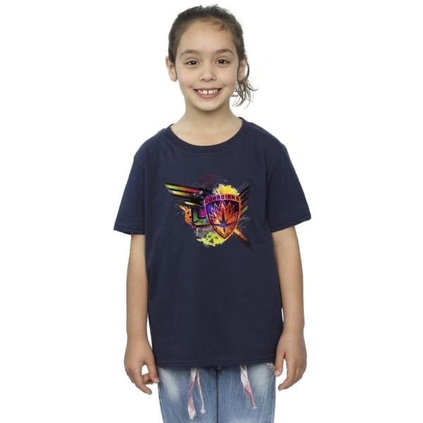 Marvel Girls Guardians Of The Galaxy Abstract Shield Chest Cotton T-Shirt