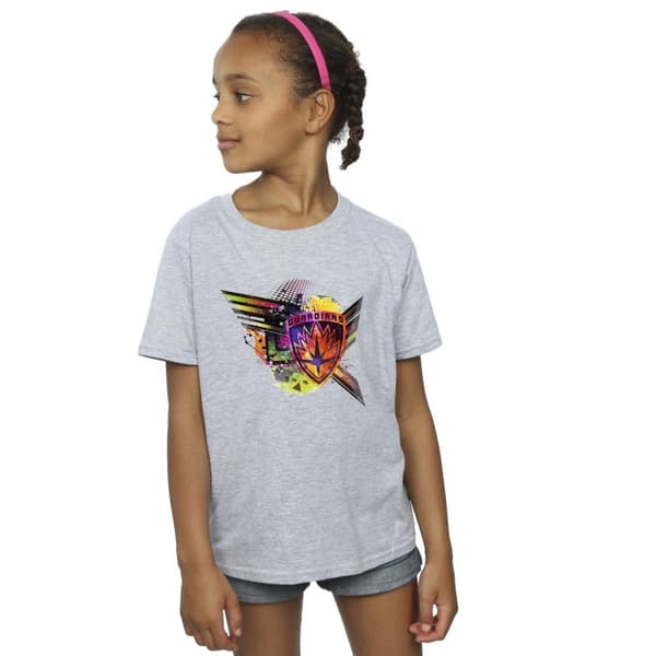 Marvel Girls Guardians Of The Galaxy Abstract Shield Chest Cotton T-Shirt