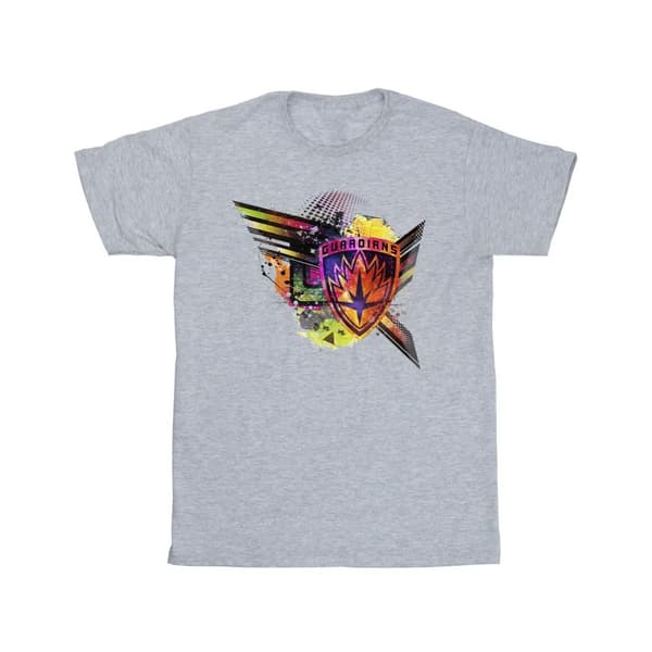 Marvel Girls Guardians Of The Galaxy Abstract Shield Chest Cotton T-Shirt