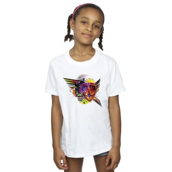 Marvel Girls Guardians Of The Galaxy Abstract Shield Chest Cotton T-Shirt