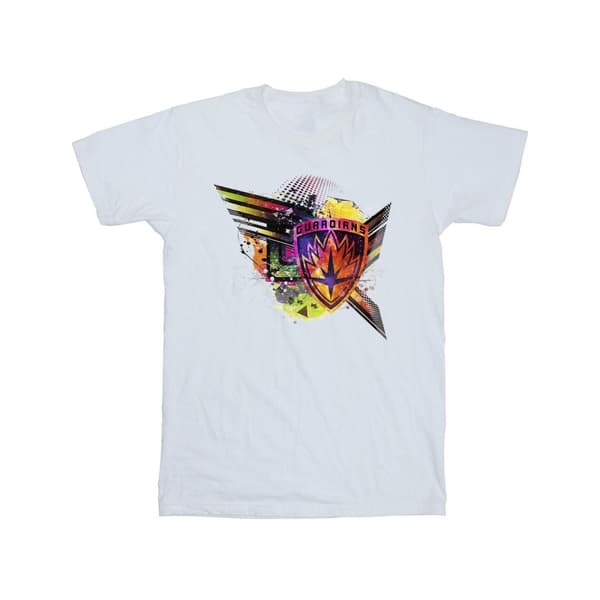 Marvel Girls Guardians Of The Galaxy Abstract Shield Chest Cotton T-Shirt