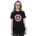 Miniatyrbillede 2 af 3: Marvel Womens/Ladies Captain America Civil War Distressed Shield Cotton Boyfriend T-Shirt