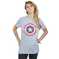 Miniatyrbillede 2 af 3: Marvel Womens/Ladies Captain America Civil War Distressed Shield Cotton Boyfriend T-Shirt