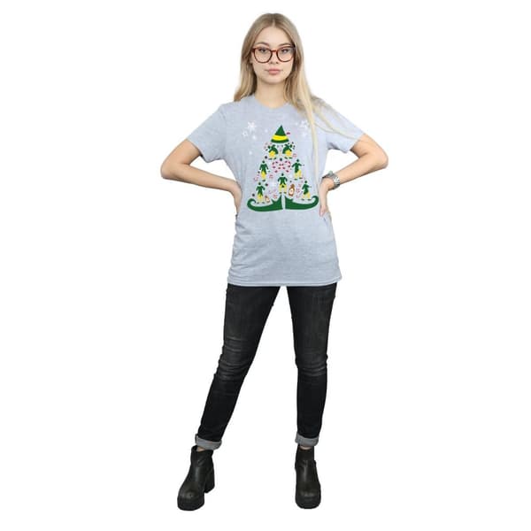 Elf Womens/Ladies Christmas Tree Cotton Boyfriend T-Shirt