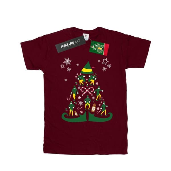 Elf Womens/Ladies Christmas Tree Cotton Boyfriend T-Shirt