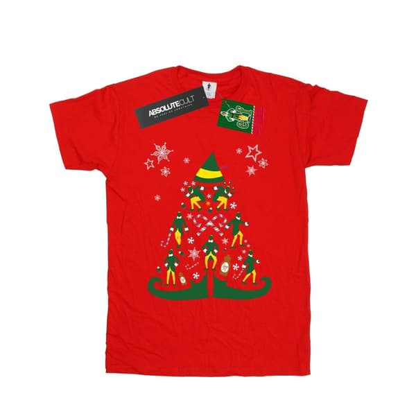 Elf Womens/Ladies Christmas Tree Cotton Boyfriend T-Shirt