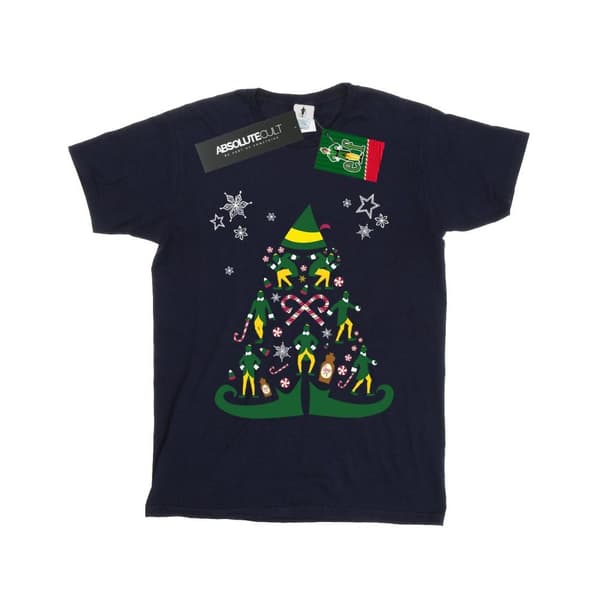 Elf Womens/Ladies Christmas Tree Cotton Boyfriend T-Shirt