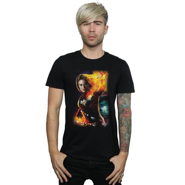 Marvel Mens Captain Marvel Galactic Shine T-Shirt