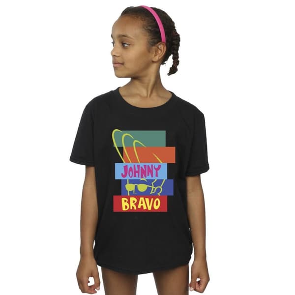 Johnny Bravo Rectangle Pop Art bomulls-T-shirt för flickor