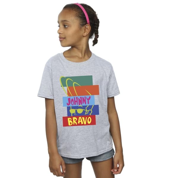 Johnny Bravo Rectangle Pop Art bomulls-T-shirt för flickor