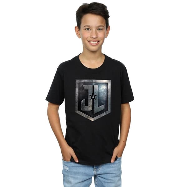 DC Comics T-shirt med sköld från Justice League-filmen för pojkar