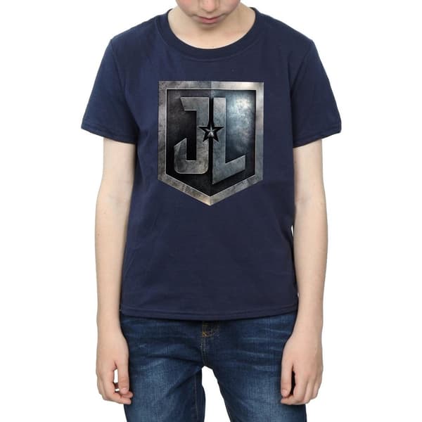 DC Comics T-shirt med sköld från Justice League-filmen för pojkar