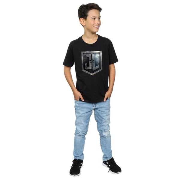 DC Comics T-shirt med sköld från Justice League-filmen för pojkar