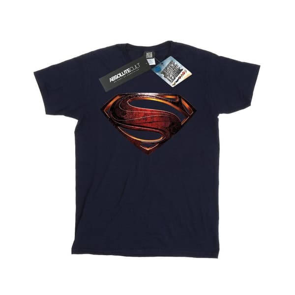 DC Comics Girls Justice League Movie Superman Emblem Cotton T-Shirt Navy Blue 12-13 Years