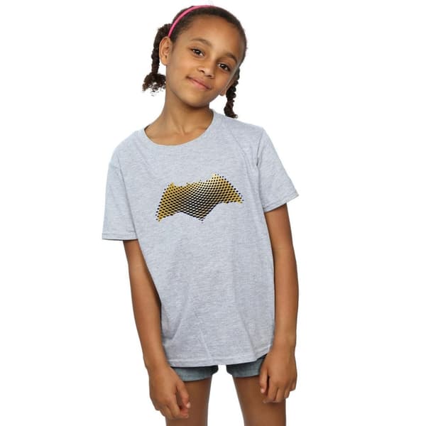 DC Comics T-shirt i bomull med textur för flickor Justice League Movie Batman-logotyp