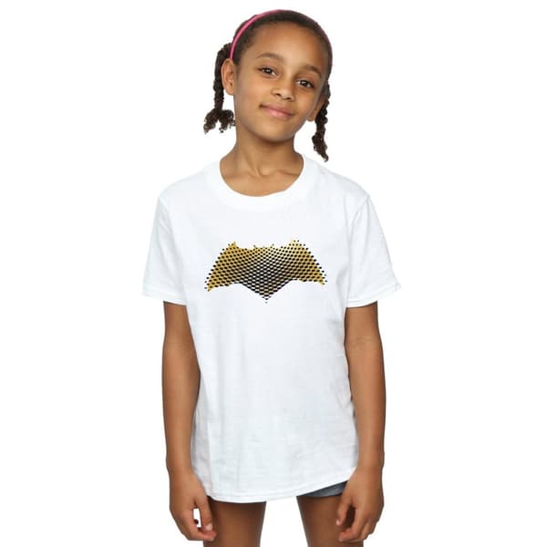 DC Comics T-shirt i bomull med textur för flickor Justice League Movie Batman-logotyp