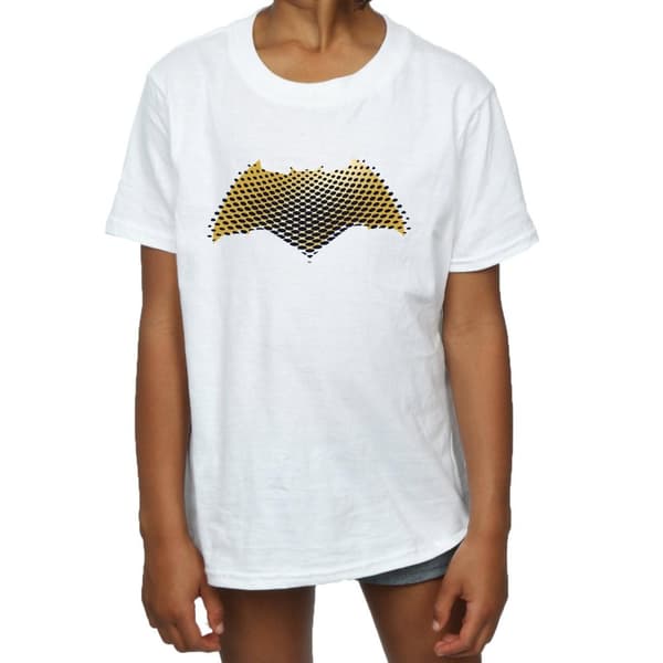 DC Comics T-shirt i bomull med textur för flickor Justice League Movie Batman-logotyp