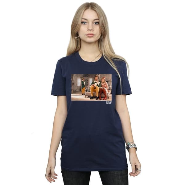 Elf Dam/kvinnor Family Shot Boyfriend T-shirt i bomull